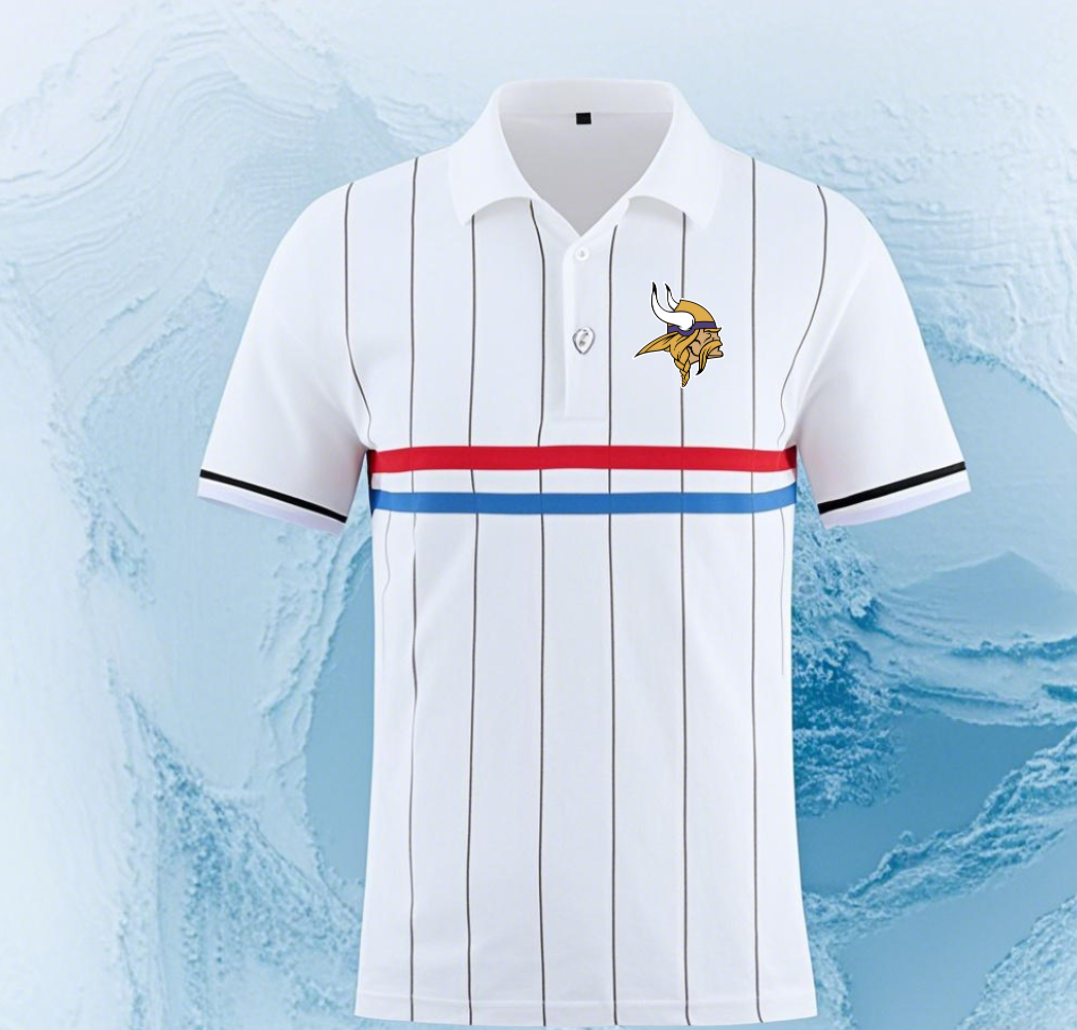 Minnesota Vikings white #14 Men 2025 NFL polo T shirt